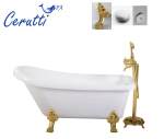 Ванна VITO 150G (1550x740x750) на львиных лапах (золото) Ceruttispa