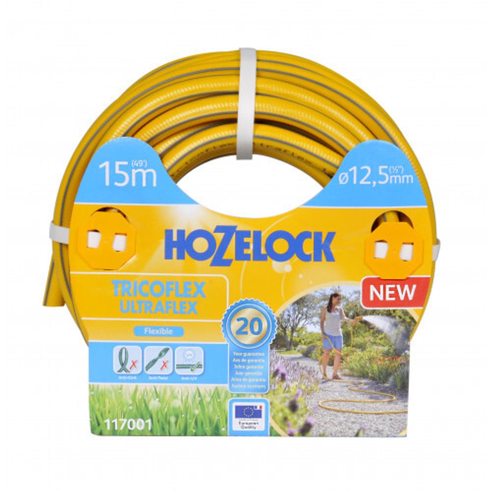 Шланг для полива HoZelock 117001 ПВХ армированный TRICOFLEX ULTRAFLEX 12,5 мм 15 м | HoZelock