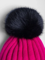 Шапка для девочки зимняя вязаная с помпоном