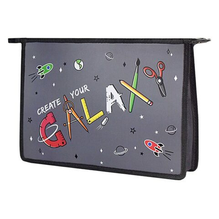 Папка д/тетрад. А4 (330*230*70) молния сверху, пластик "Гэлэкси"