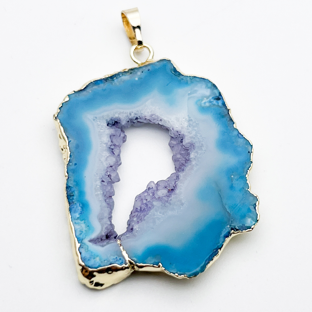 Подвеска срез агата в оправе, размер камня 43*29 мм, цена за 1 шт