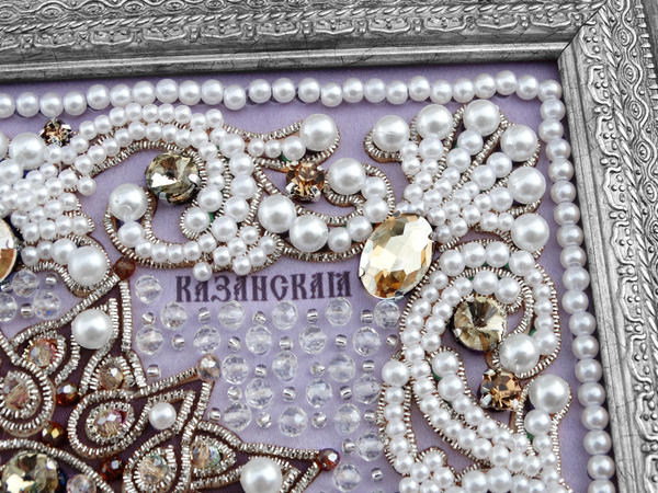 ЖС-5-СШ Набор для вышивания хрустальными камнями Богородица Казанская (шампань)