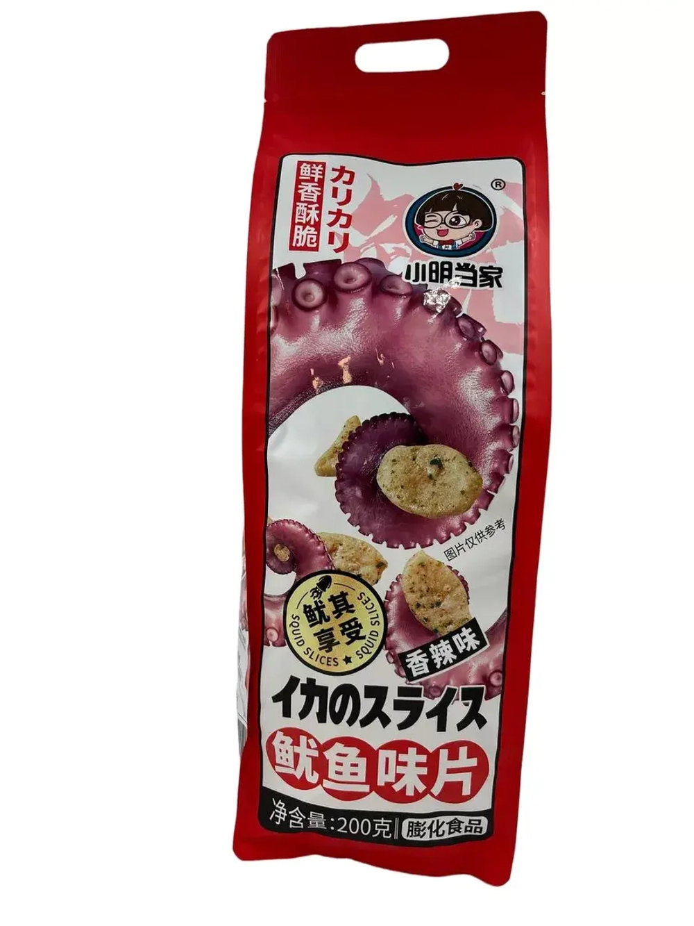 Огромная пачка китайских чипсов со вкусом острого осьминога