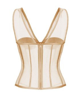 Блуза корсетного типа удлиненная из крепа и сетки