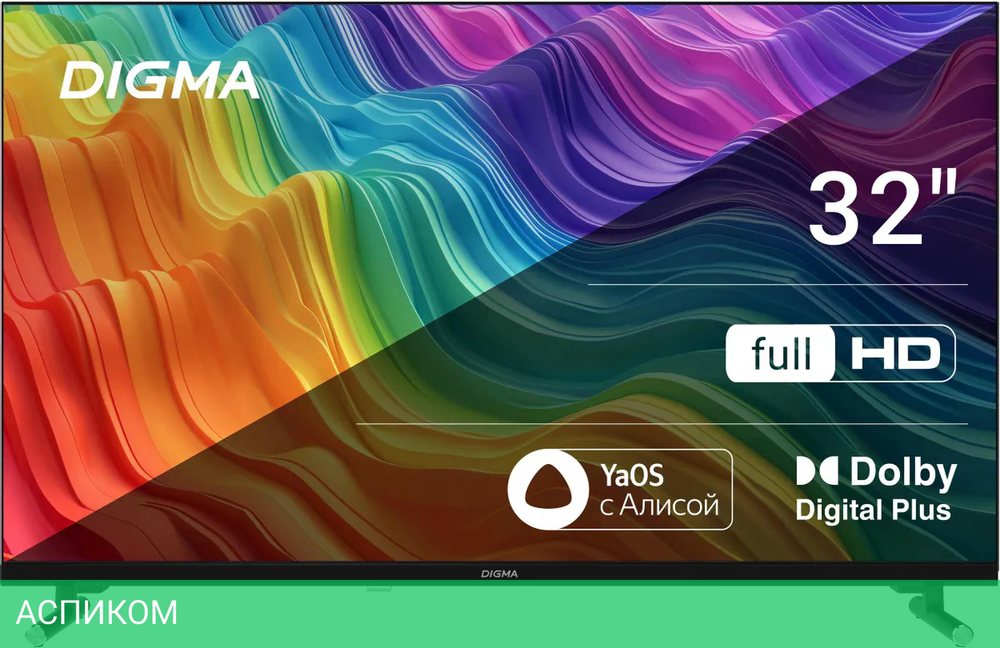 Телевизор Digma DM-LED32SBB33 черный/черный