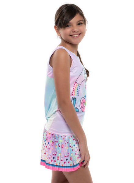 Футболка для девочки Lucky in Love Novelty Print Animoji Love Tie Back Tank Girls - multicolor