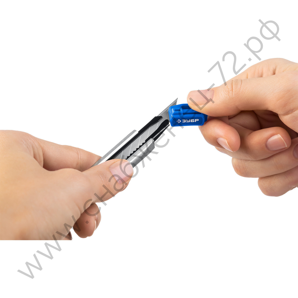 ЗУБР ПРО-9А, 9 мм, металлический нож с автостопом, Профессионал (09152)