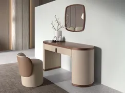 Туалетный столик 7220 из экокожи цвета норки и ореха