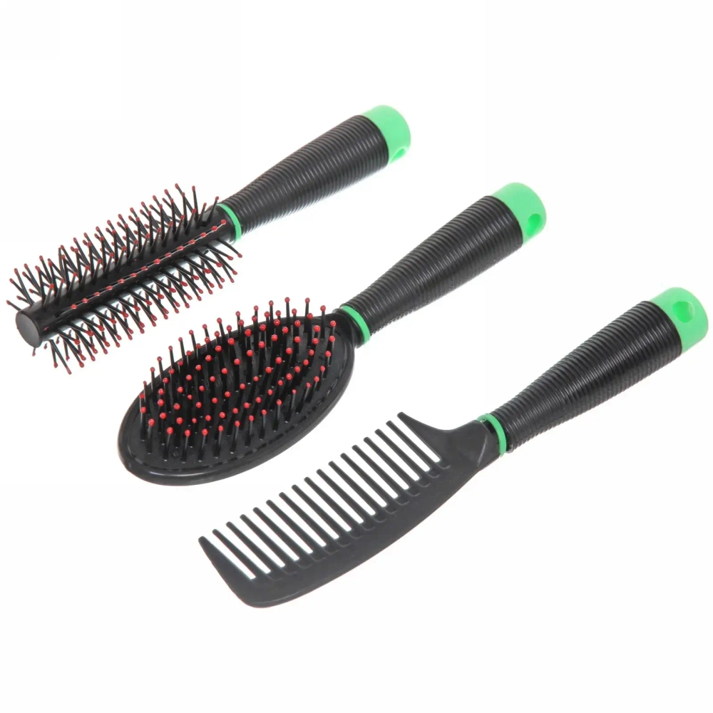 Расчески в наборе 3шт, цвет черный, упаковка пакет