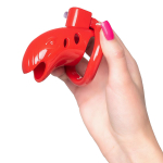 Красный мужской пояс верности 10см из пластика ToyFa Black&Red 901411-9