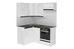 Кухонный гарнитур Лотос мега прайм 1200х1600 мм (Белый глянец/Белый, Кастилло темный)