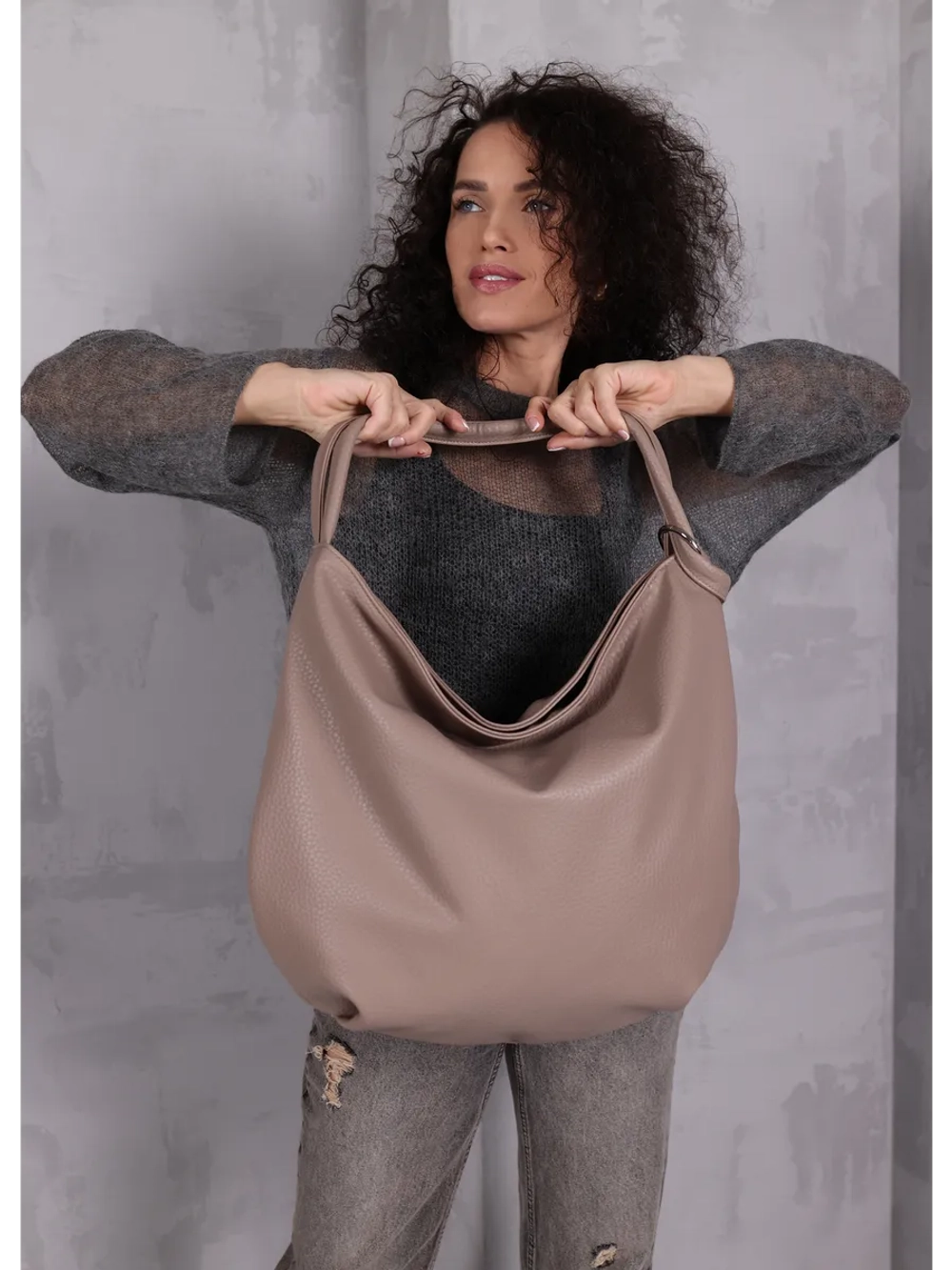 Сумка через плечо большая шоппер мешок