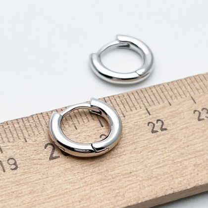 Ювелирные швензы Конго с родиевым покрытием, размер 13 мм, цена за пару