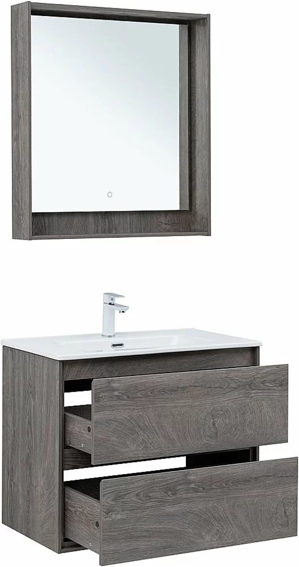 Тумба с раковиной Aquanet Милан 336374/330431 80 дуб рошелье
