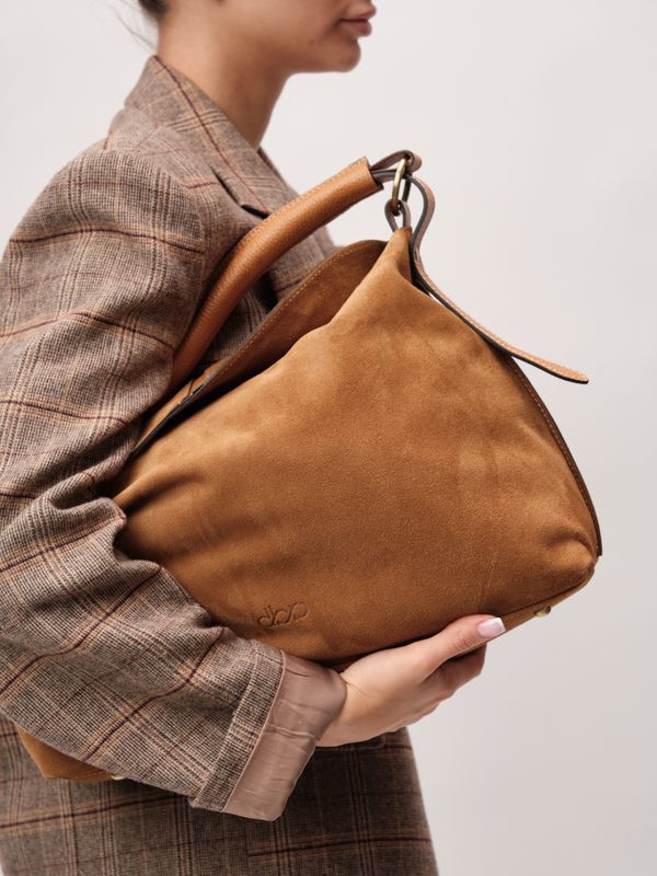 Замшевая сумка Andrea DBR 31374 светло-коричневый