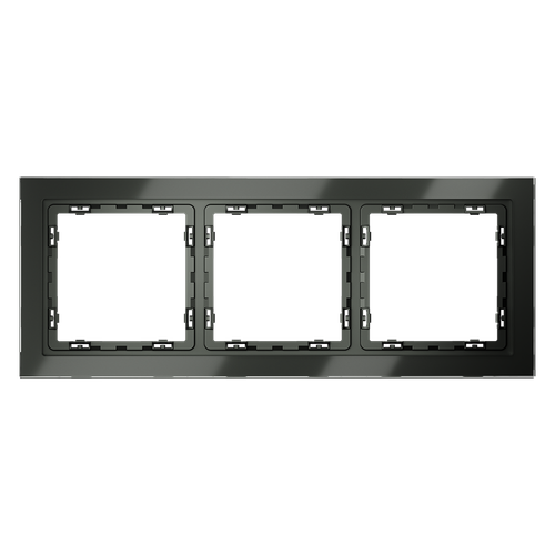 Рамка стеклянная VOLTUM S70 на 3 поста, (титан, стекло)