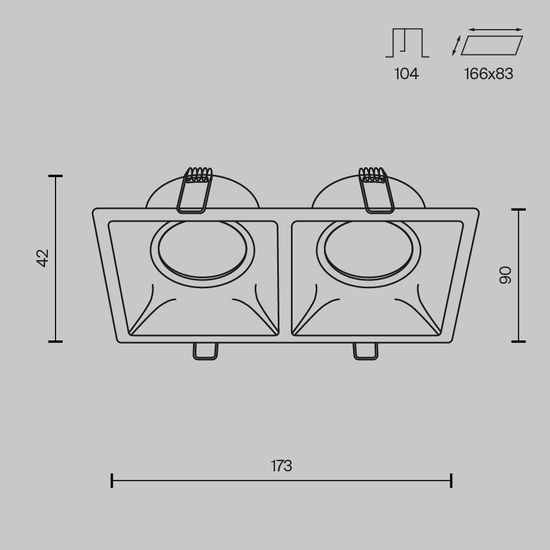 Встраиваемый светильник Technical DL029-2-02W