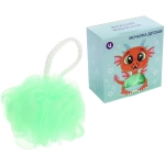 Мочалка детская полипропиленовая в красочной коробке «KARAPPPUZ House», цвет зеленый, d - 10см,30гр