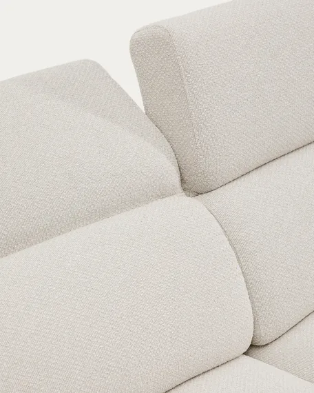 2-местный диван Aurum из шенилла цвета экрю и бежевого металла 210 см