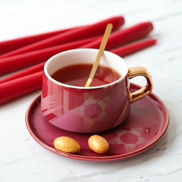 Чайная пара «Штрихи», 220 мл, цвет розовый