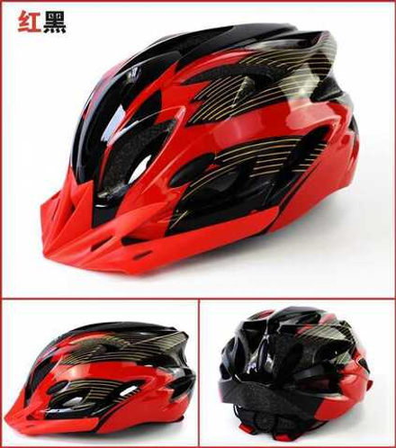 Шлем велосипедный P-016B (L 56-61 см) 18 отверстий, 200 гр.Красный черный