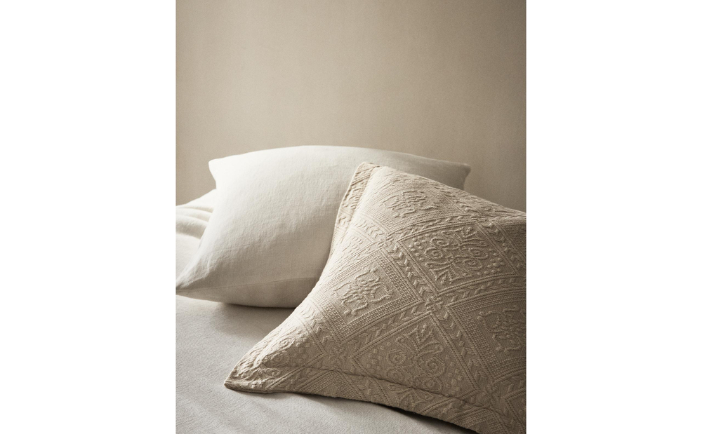 Zara Home наволочка декоративная из хлопка, бежевый · 1162/007