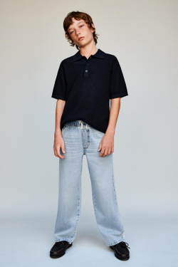 ZARA ДЖИНСЫ WIDE-LEG, ВЫЦВЕТШИЙ СИНИЙ