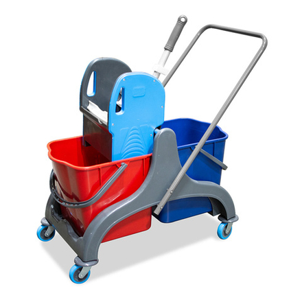 Тележка уборочная двухведерная, 2х25 л. каркас пластик
