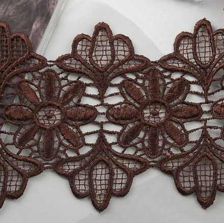 Кружево гипюр шир.105мм цв.9 шоколад