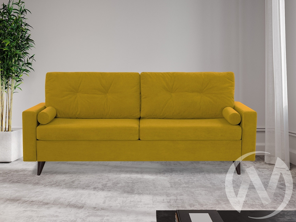 Диван прямой Фидэль (БД) LUMA 07 (велюр горчичный)