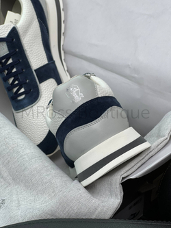 Мужские кроссовки Brunello Cucinelli Panelled бело-синие