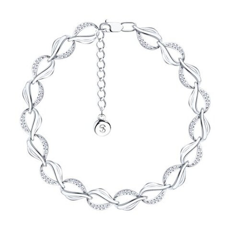 Браслет из серебра с фианитами