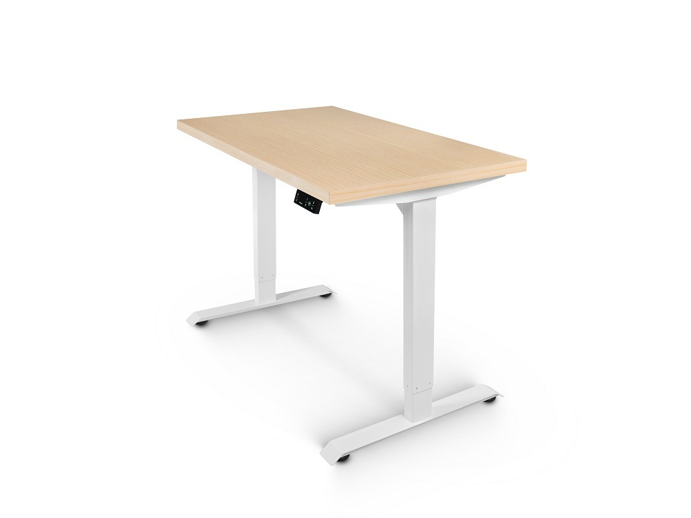 Регулируемый компьютерный стол Bazalt с регулировкой по высоте — столешница МДФ Дуб беленый