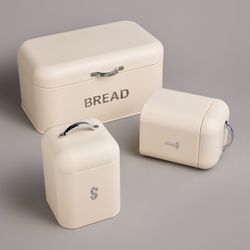 ХЛЕБНИЦА AGNESS 30Х19,5Х15,5СМ С 2-МЯ БАНКАМИ Д/СЫП. ПРОД. D11,5СМ, H16,5СМ