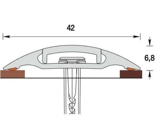 Порог с монтажным каналом Идеал 42 мм 201 Дуб