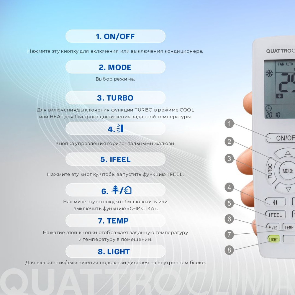 Сплит-система инверторного типа QuattroClima Lanterna Full DC Inverter + Wi-Fi модуль*