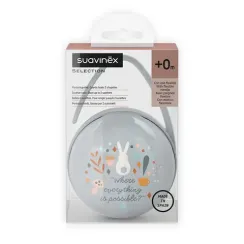 Футляр для двух сосок Suavinex Wonderland с ручкой для подвешивания Голубой