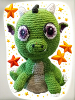 Игрушка-вывернушка Дракон Амигуруми/ Вязаная игрушка ручной работы