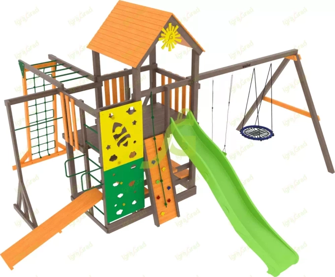 Детская площадка Спорт 4 с качелями гнездо 100см