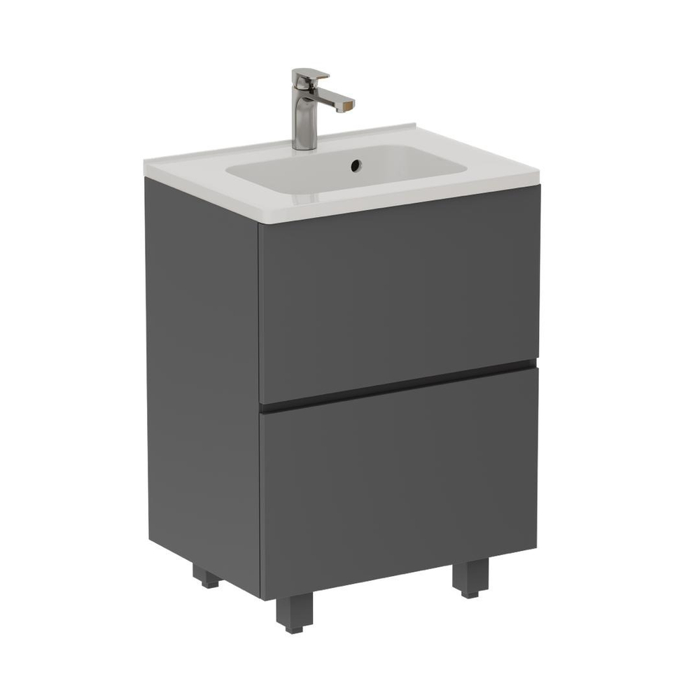 Тумба напольная SANITEKO "Кианит серый" под COMO 60, 2 ящика, серый матовый