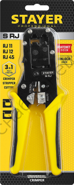 STAYER RJ45 RJ11/RJ12, Универсальный кримпер (22652)