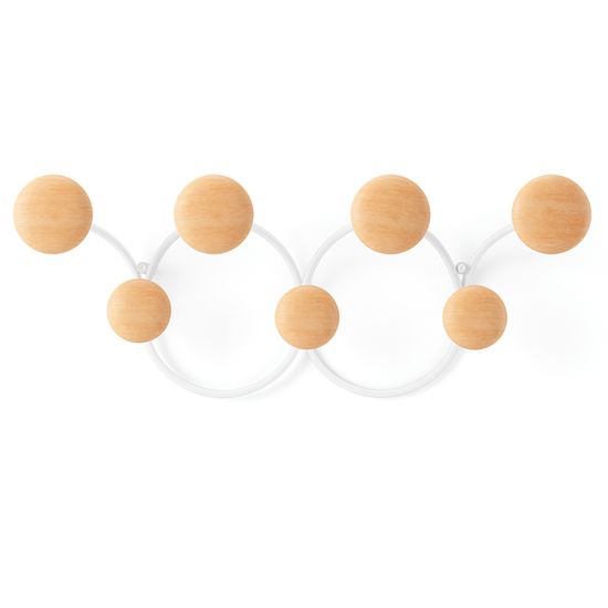 Вешалка настенная dotsy, белая/натуральное дерево