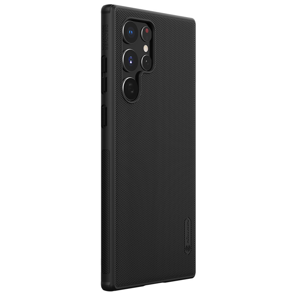 Чехол усиленный от Nillkin для телефона Samsung Galaxy S22 Ultra, серия Super Frosted Shield Pro, двухкомпонентный, черный цвет