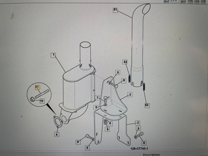Гайка крепления турбины к глушителю (M10, антипригарная) | 02/291135 | JCB