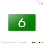 Табличка с номером 6 на дверь квартиры, для офиса, кабинета, аудитории, склада, зеленая 120х70 мм, Айдентика Технолоджи