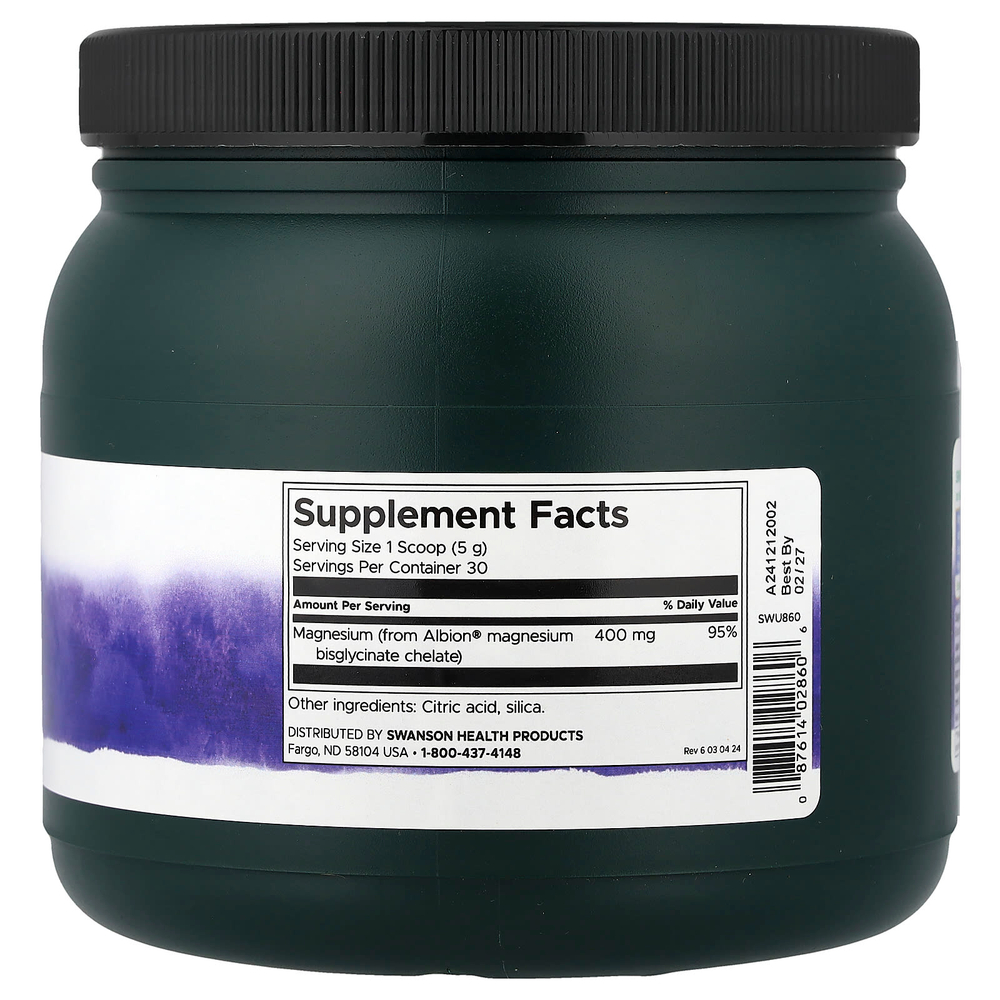 Swanson, Albion®, глицинат магния в порошке, 150 г (5,3 унции)