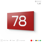 Табличка с номером 78 на дверь квартиры, для офиса, кабинета, аудитории, склада, красная 120х70 мм, Айдентика Технолоджи