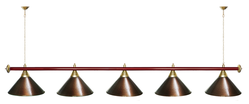 Лампа STARTBILLIARDS 5 пл. (плафоны золотые,штанга золотая,фурнитура золото)