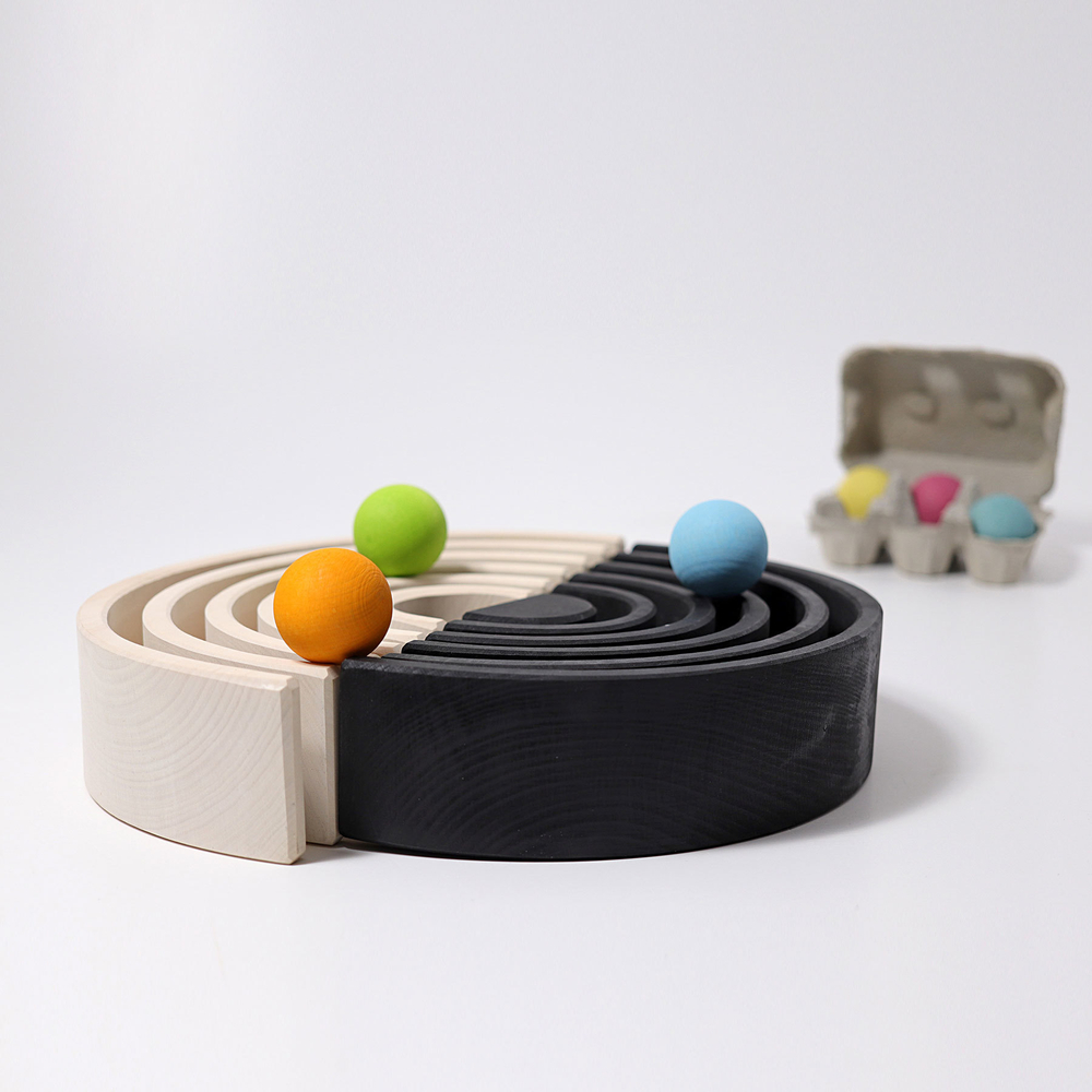 Большая деревянная радуга "Монохром", 12 деталей