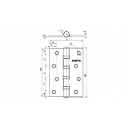 Петля универсальная 4B 100*70*2.5 CP (хром)